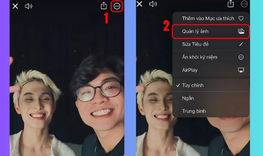 Nhấn dấu ba chấm (…), chọn Quản lý ảnh
