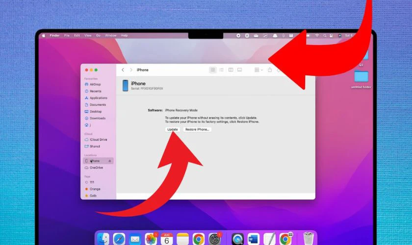 Cách thoát chế độ Recovery iPhone bằng Finder đơn giản