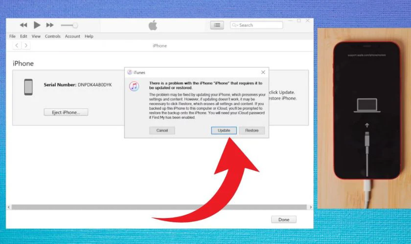 Cách thoát chế độ Recovery iPhone bằng iTunes hiệu quả