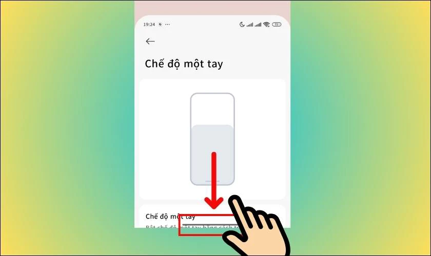 Thao tác vuốt để sử dụng tính năng