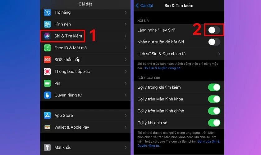 Tắt trợ lý giọng nói Siri, tiết kiệm pin cho iPhone iOS 15