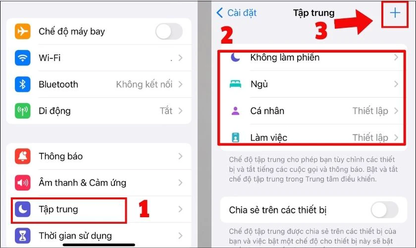 Dùng Focus Modes là một cách tiết kiệm pin iPhone iOS 16 hiệu quả