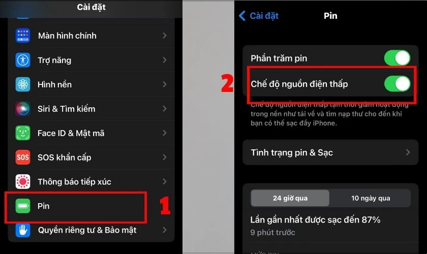 Kích hoạt Chế độ nguồn điện thấp