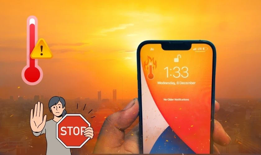 Hạn chế sử dụng thiết bị ở nơi có nhiệt độ cao