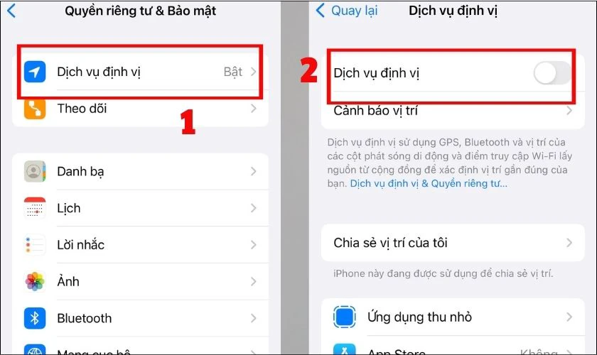Tắt chế độ định vị là cách tiết kiệm pin iPhone iOS 16 hiệu quả