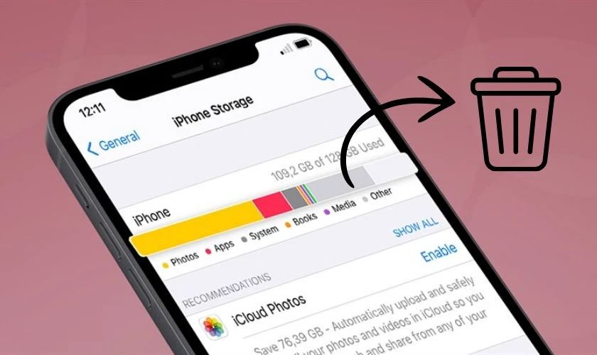 Cách tiết kiệm pin cho iPhone iOS 17: Xóa bớt dữ liệu và làm trống bộ nhớ