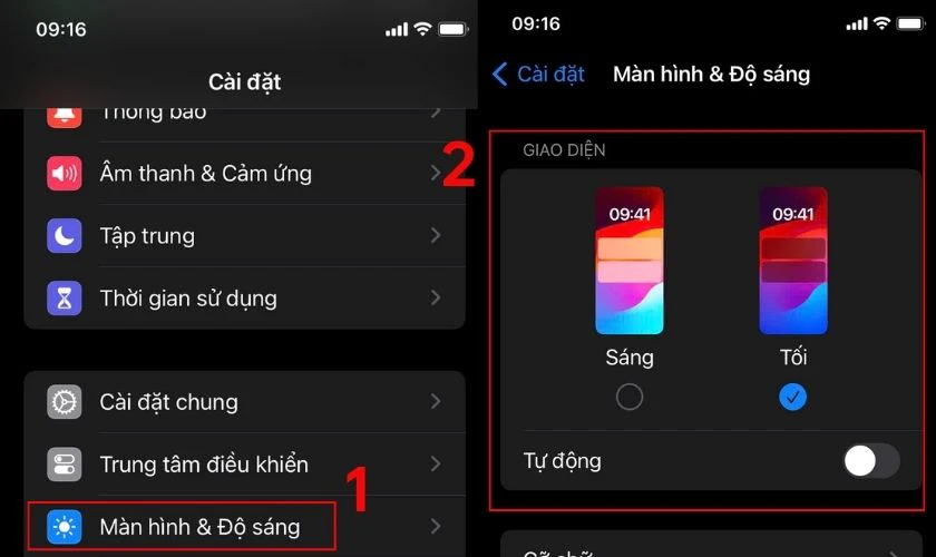 Cách tiết kiệm pin cho iPhone iOS 17: Cài đặt chế độ nền tối
