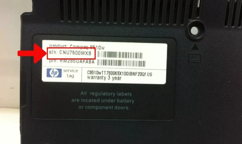 Cách tìm serial number của laptop HP, ASUS ở ngoài vỏ laptop