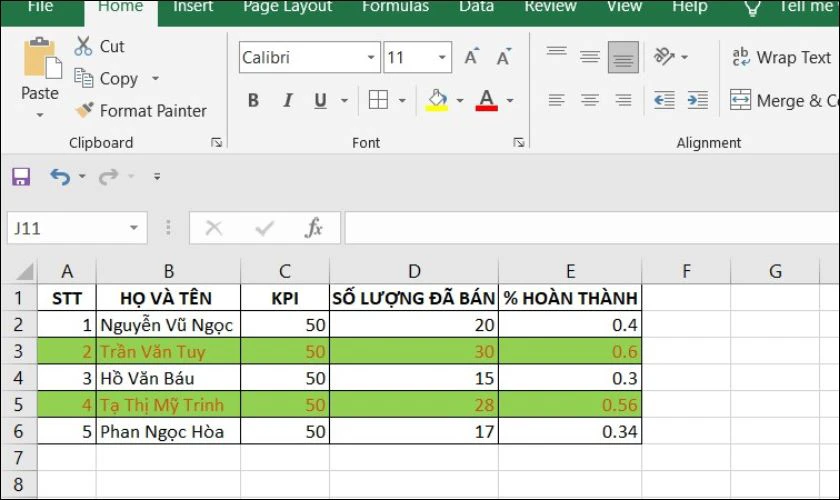 Bấm OK để hoàn thành công thức