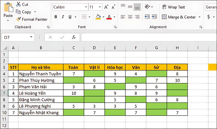 Format only cells that contain