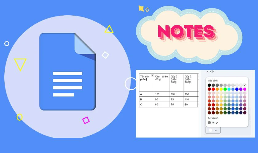 Lưu ý khi tô màu ô trong Google Docs