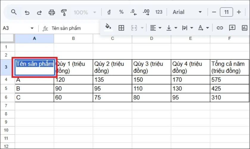 Cách tô màu ô trong Google Docs có điều kiện