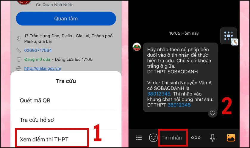 Cách tra cứu điểm thi Tốt nghiệp THPT qua Zalo nhanh