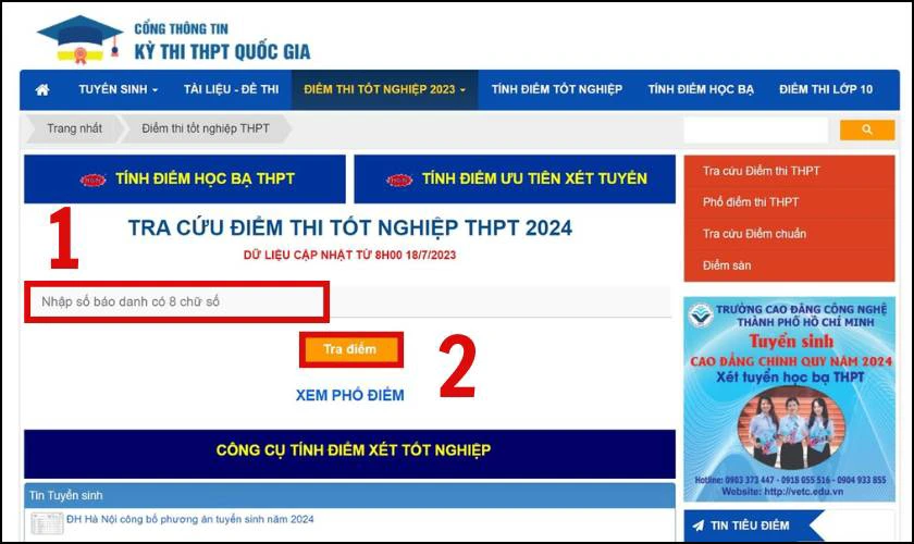 Cách tra cứu điểm thi Tốt nghiệp THPT nhanh