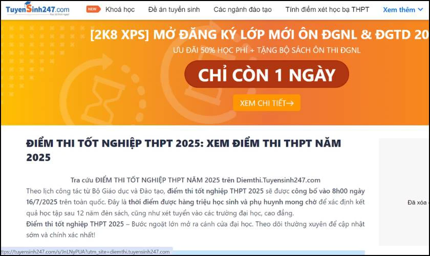 Cách tra cứu điểm thi Tốt nghiệp THPT đơn giản