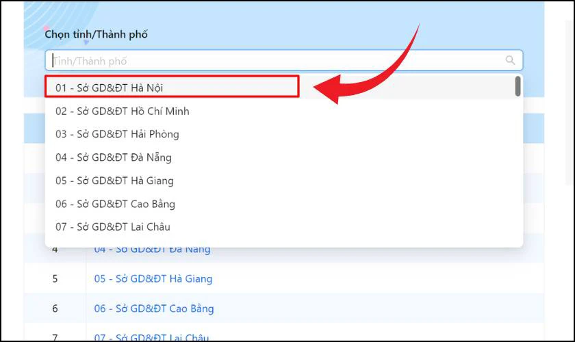 Chọn cụm thi