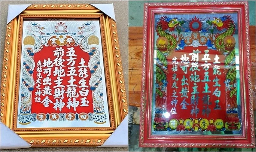 Bài vị khắc chữ tăng tính trang nghiêm cho bàn thờ ông Địa