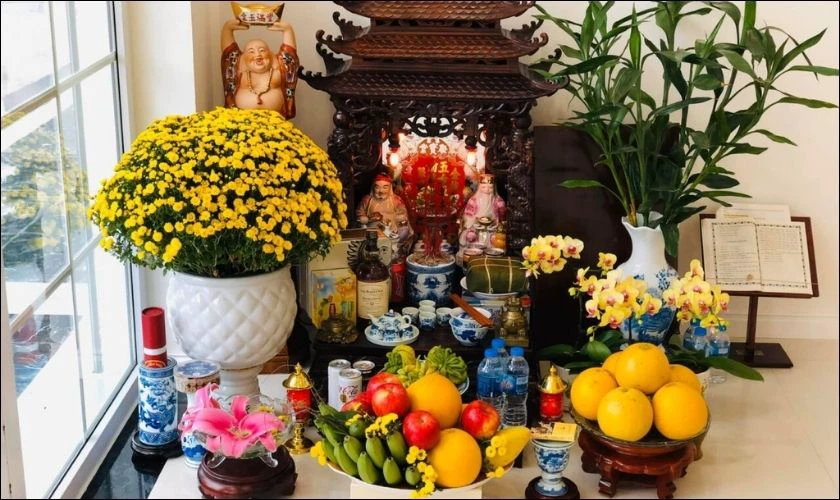 Cây chiêu tài được nhiều người lựa chọn trang trí bàn thờ ông Địa ngày Tết