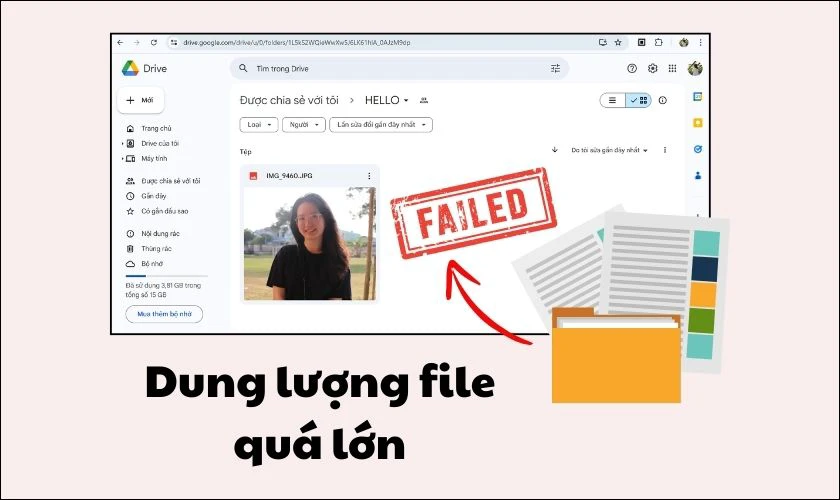 Vì sao không up file lên Drive của người khác được?