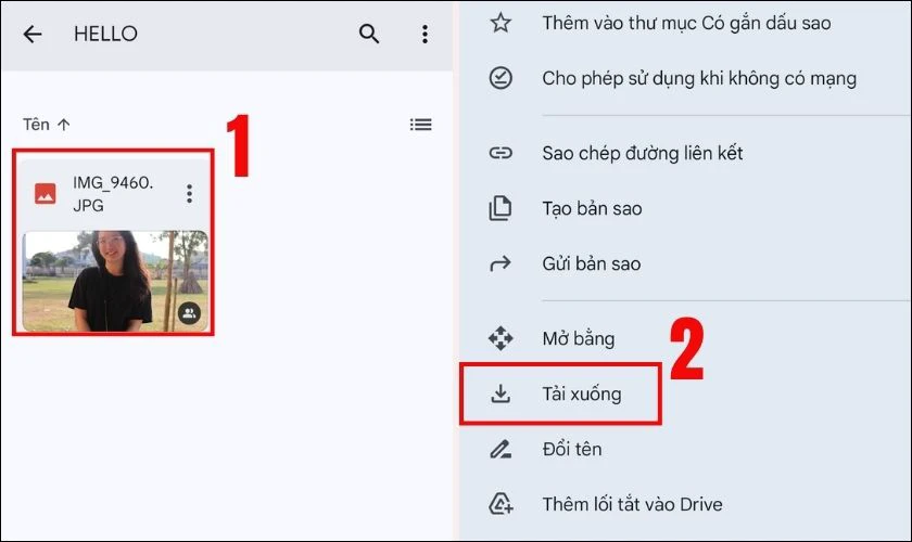 Cách tải file từ Drive về máy