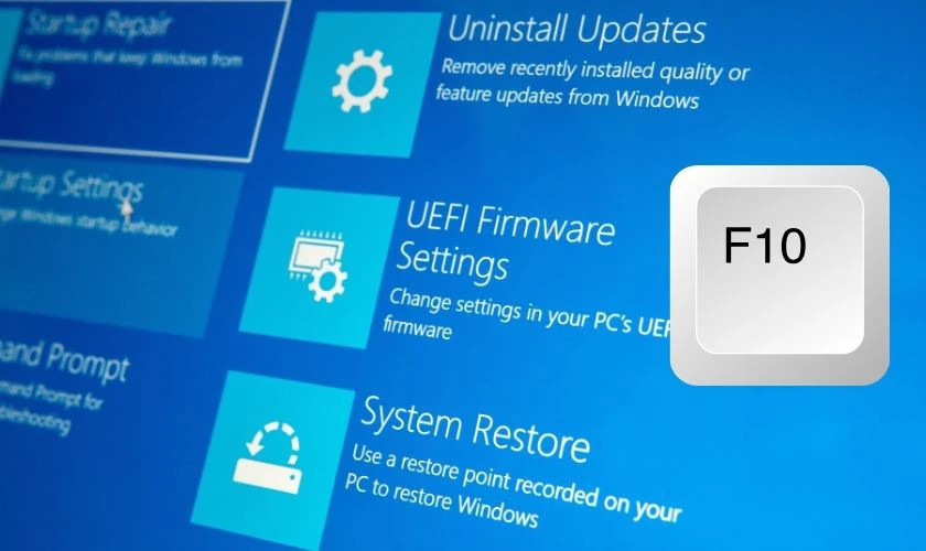 Sử dụng phím mũi tên để điều hướng trong BIOS, sau đó nhấn F10