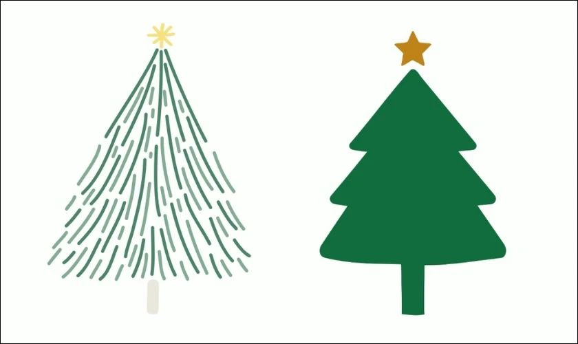 99+ tranh vẽ cây thông Noel đơn giản mà đẹp