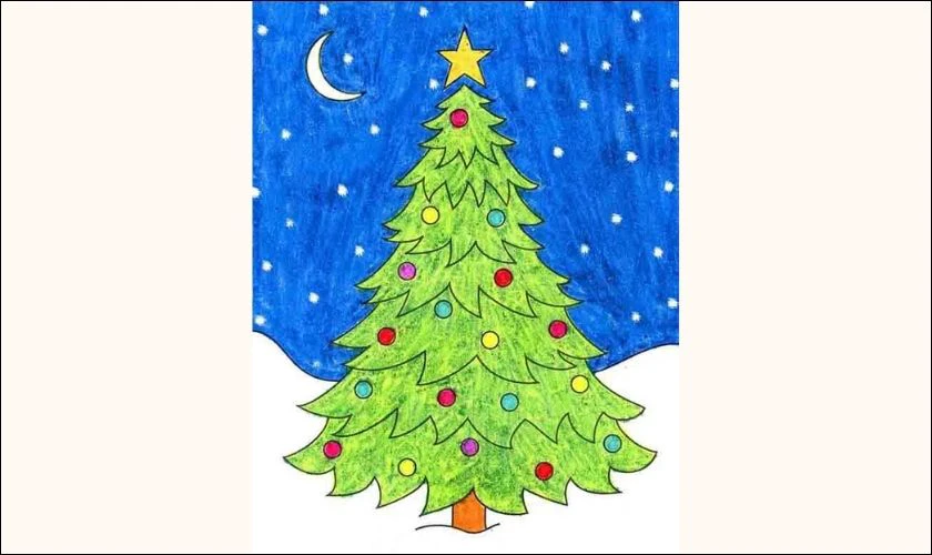 Cây thông Noel giữa trời đêm