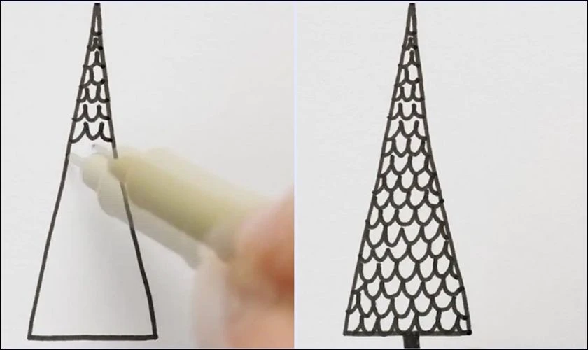 Cách vẽ cây thông Noel bằng hình kim tự tháp