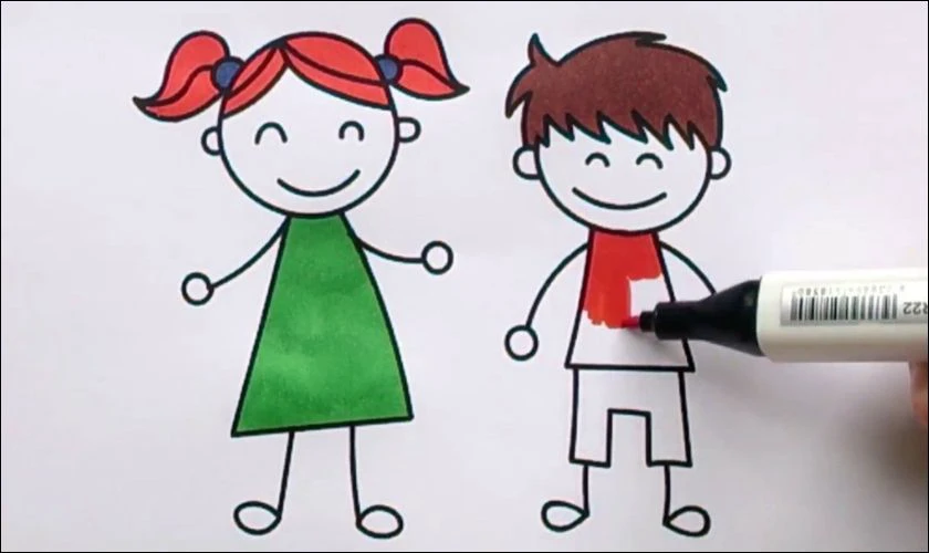 Vẽ tranh hình người đơn giản, bắt mắt