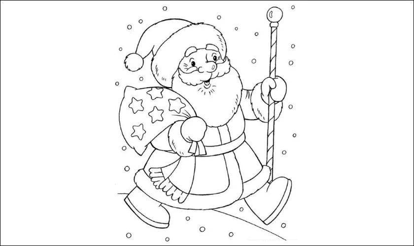Tranh tô màu ông già Noel cho bé, cho trẻ mầm non