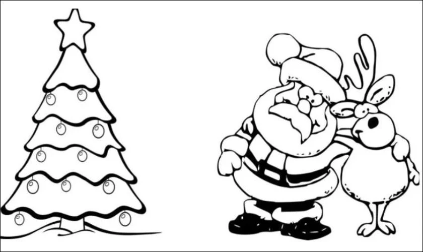 Tranh tô màu ông già Noel cho trẻ