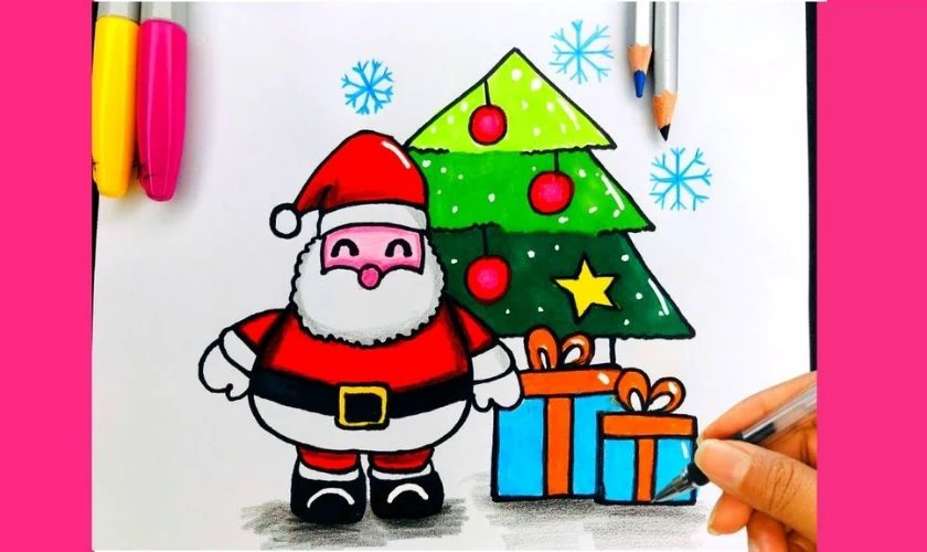 Mẫu vẽ ông già Noel dễ thương