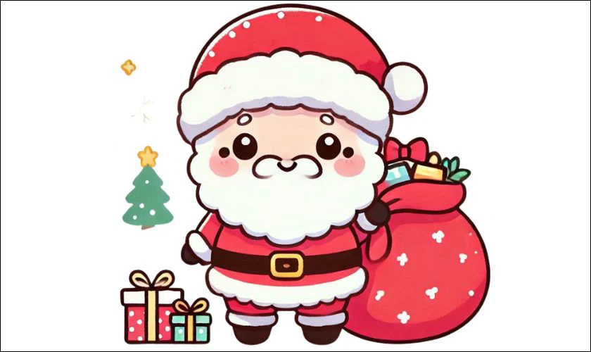 Cách vẽ ông già Noel chibi