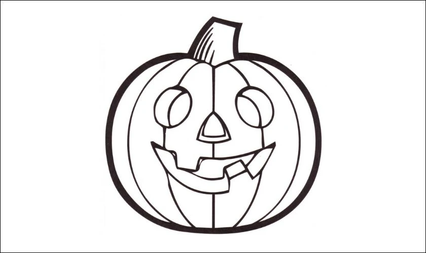 Mẫu tranh tô màu bí ngô Halloween cho bé