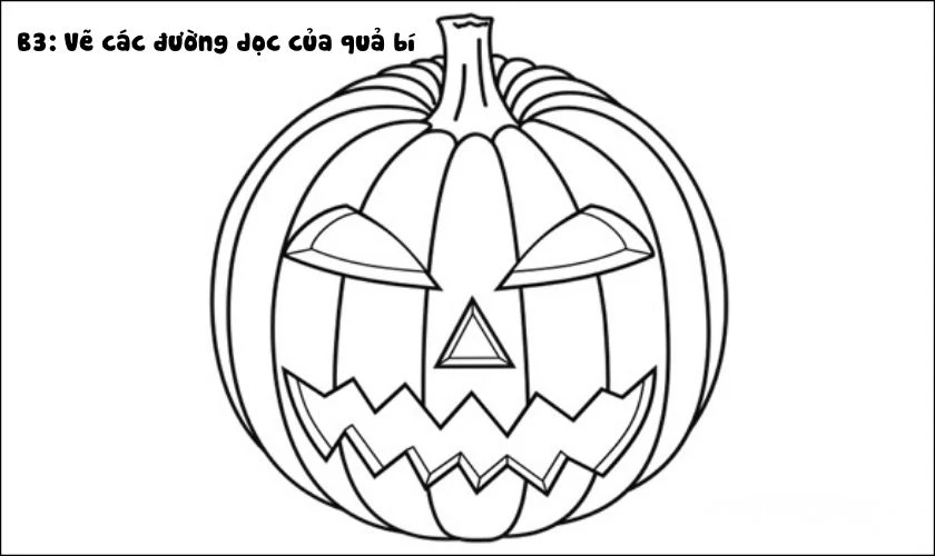 Cách vẽ quả bí ngô Halloween chi tiết