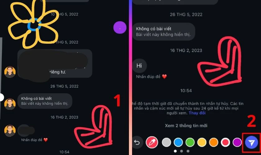 Vẽ theo sở thích và nhấn gửi