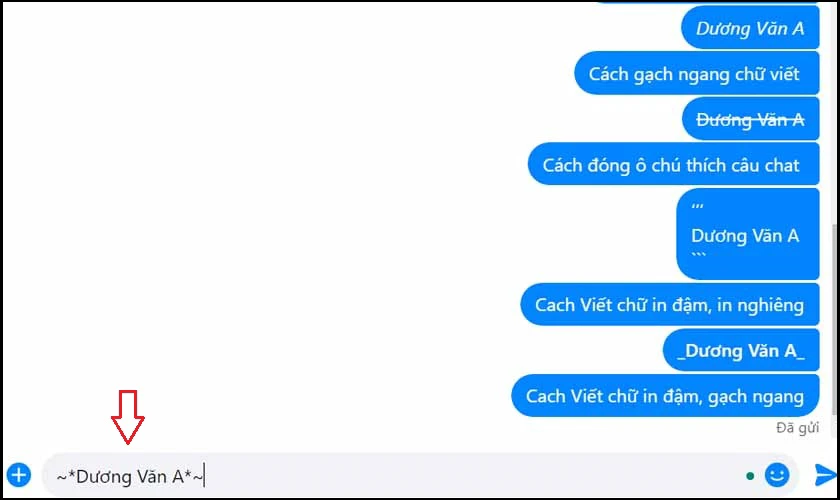 Gây ấn tượng bằng cách viết in đậm trong Messenger kết hợp cách khác