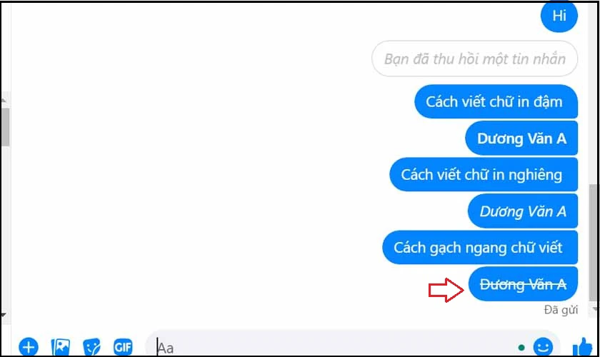 Cách gạch ngang chữ viết trong Messenger dễ hiểu