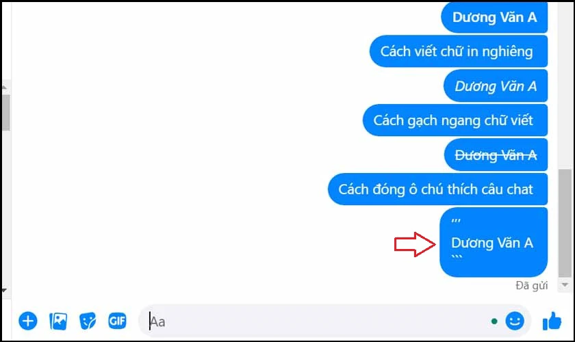 Cách viết chữ có định dạng trong Messenger