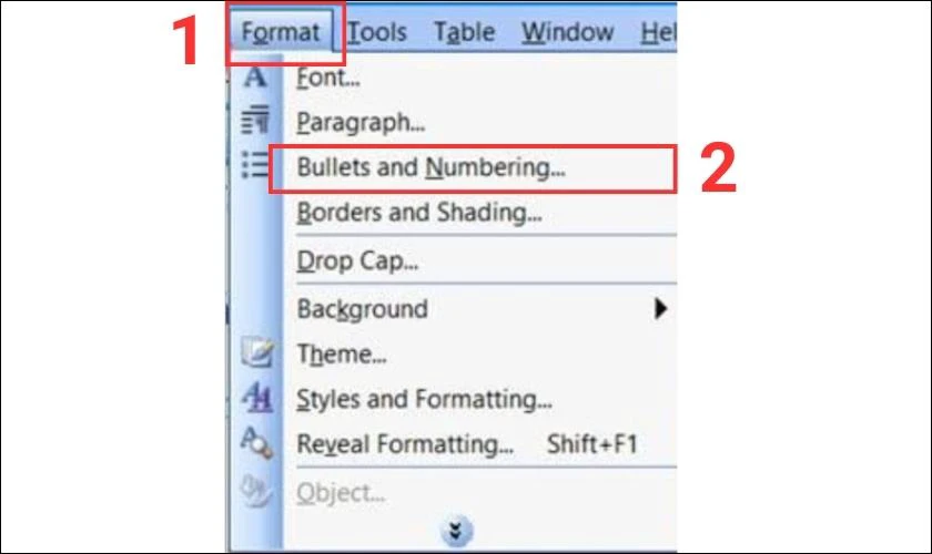 Cách viết số la mã trong Word 2007