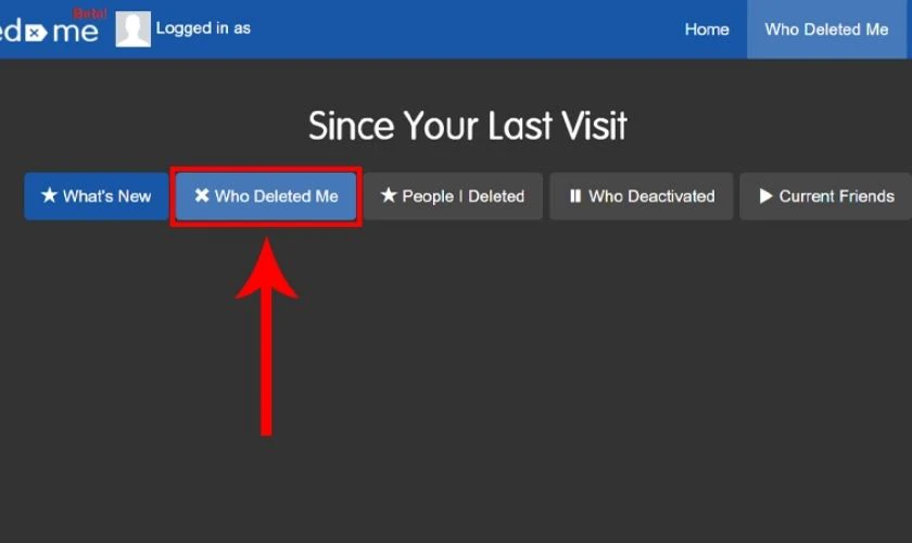 Chọn mục Who deleted me