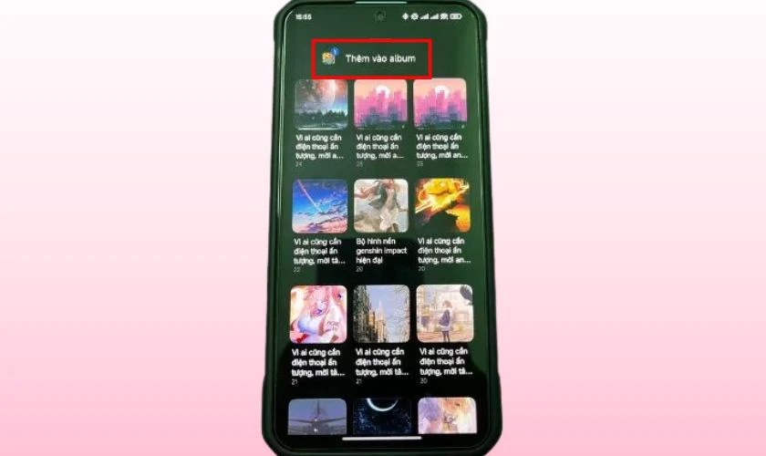 Chọn Thêm vào album để chuyển các ảnh đó sang album khác