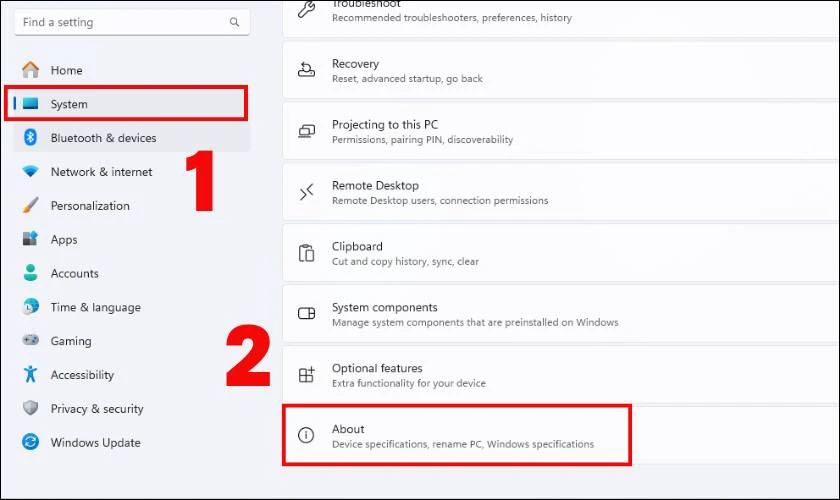 Cách xem cấu hình máy tính trong phần About