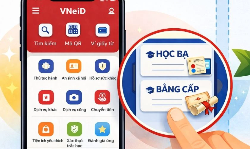 Cách xem học bạ và bằng cấp trên VNeID