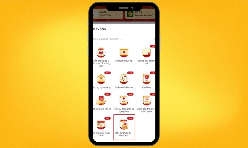 Chọn chức năng Bầu cử Quốc hội khóa XVI