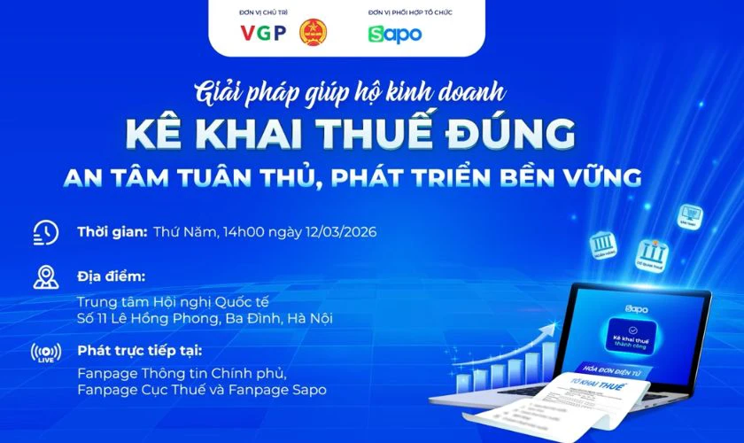 Livestream hướng dẫn cách kê khai thuế cho Hộ kinh doanh mấy giờ?