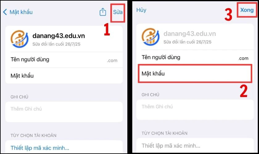 Cách sửa mật khẩu đã lưu trên iPhone iOS 18.7 đơn giản