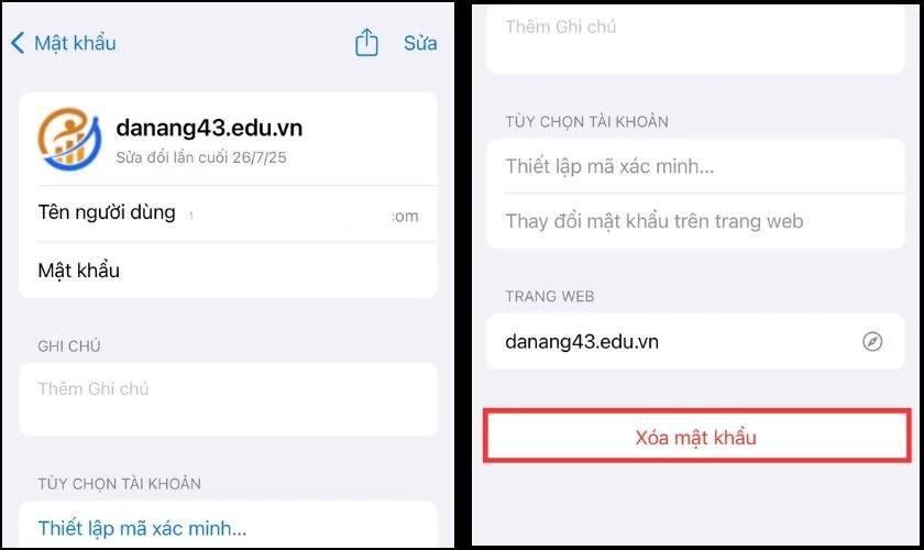 Xóa mật khẩu
