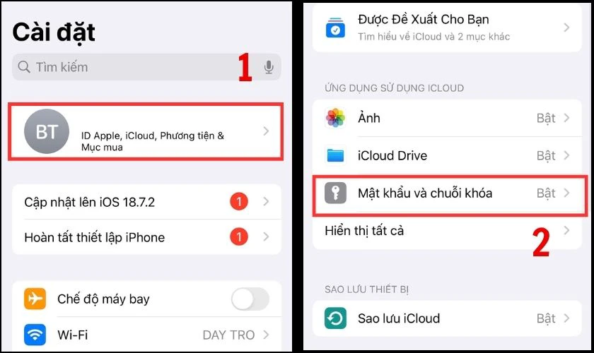 Không tìm thấy mật khẩu đã lưu trên iPhone iOS 18.7 phải làm sao