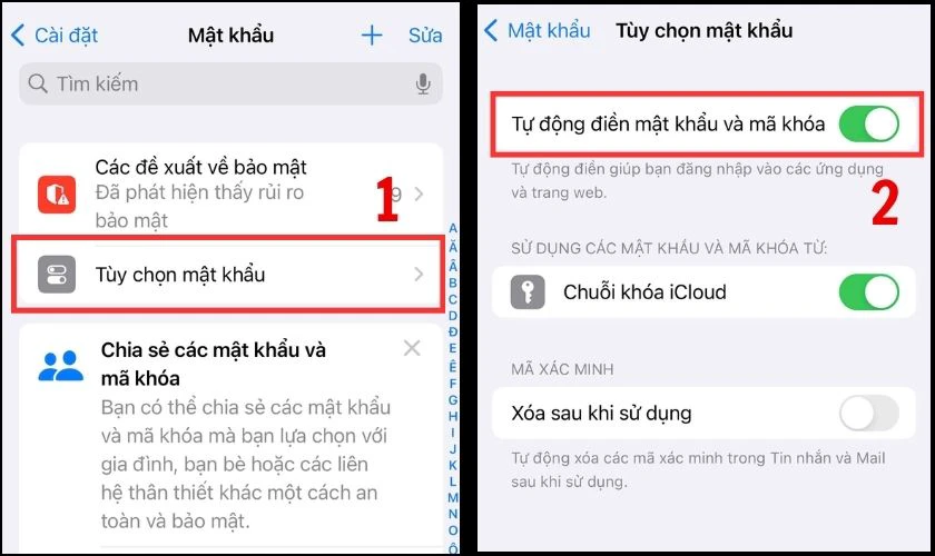 Kiểm tra tính năng Tự động điền
